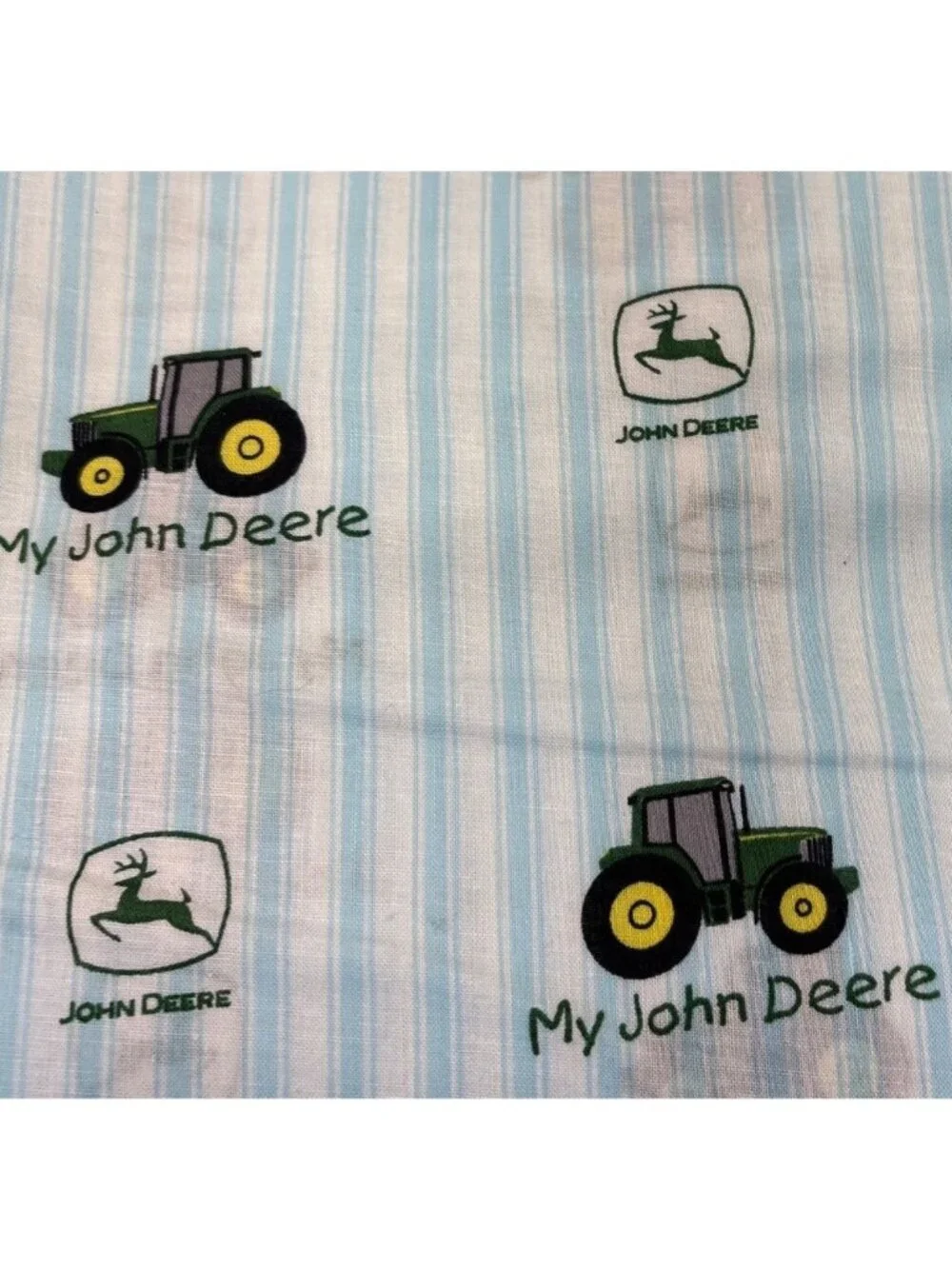 John Deere My Tractor Pattern Blue Cotton Fabric 1/2 yard x 44” Craft